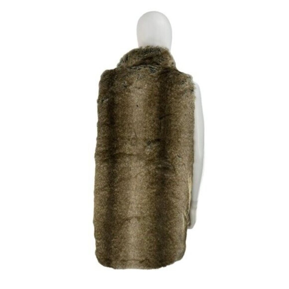Tuckernuck NEW Faux Fur Reversible Full Zip Baker Brown Tan Vest Size M - Picture 6 of 9